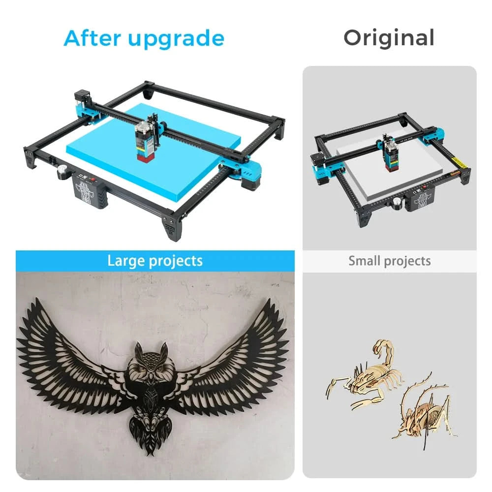 TTS PRO Laser Engraver Upgrade Kit Frame DIY Laser Engraving Aluminum Profile 600x600mm Expansion Kit For TTS-55 PRO TTS-10 PRO