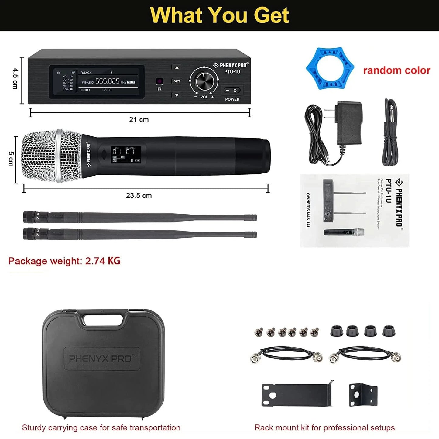 Phenyx Pro PTU-1U the Best Wireless Microphones System Lock Pick Set Professional Handheld Mic Metal for Stage Church