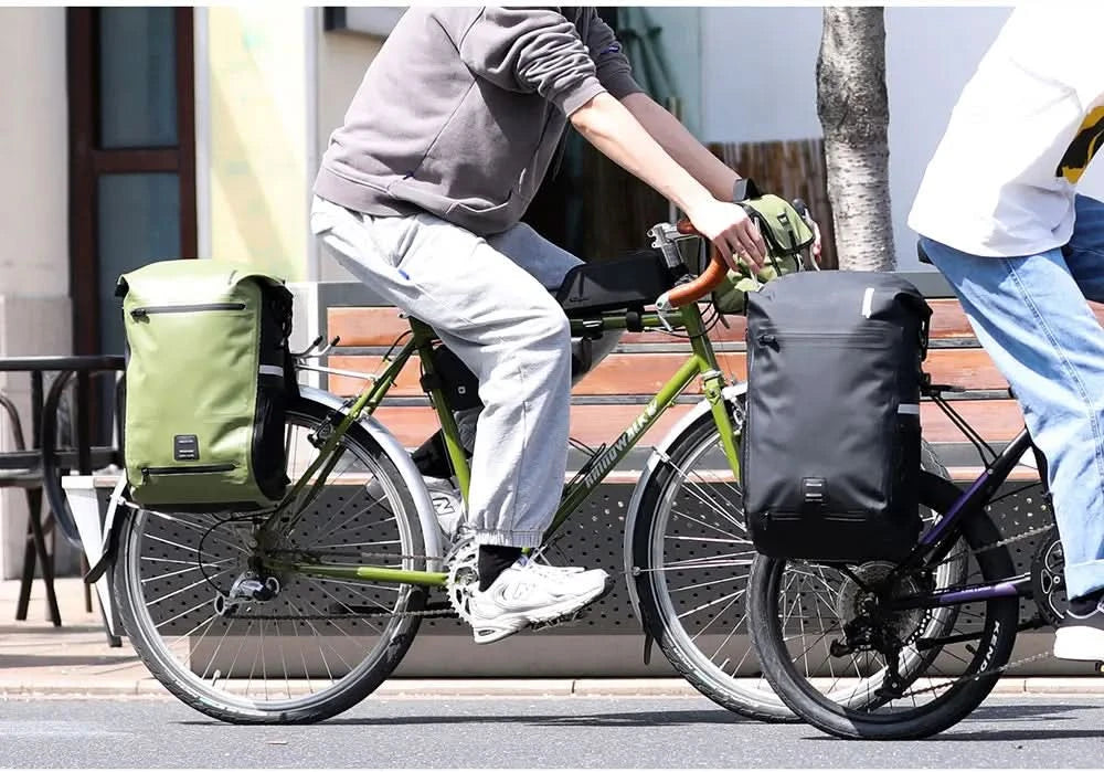 Rhinowalk Bike Pannier Bag 22L Fully Waterproof Trunk Bag Backback Capacity Multifunctional Rear Rack Cycling Bag Shoulder Bag