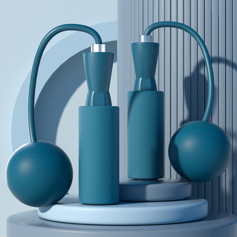 Weighted Jump Rope Indoor And Outdoor Sports Equipment in a modern blue design.
