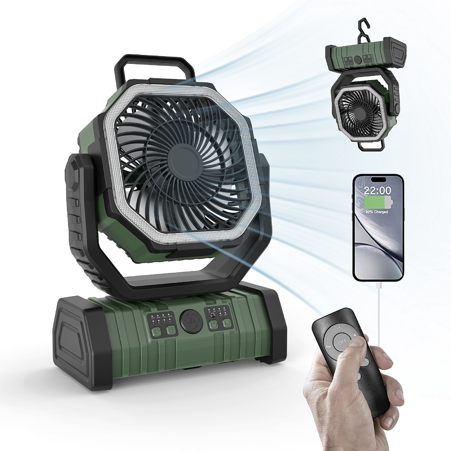 Outdoor Powerbank LED-Licht Camping-Ventilator