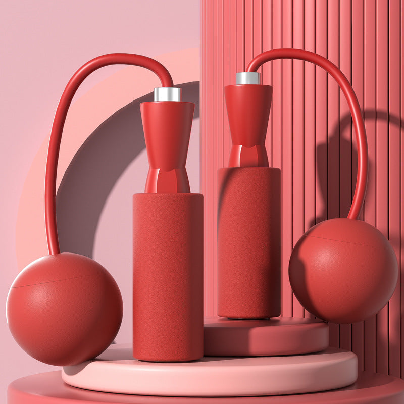 Weighted Jump Rope Indoor And Outdoor Sports Equipment in China Red color with sleek design.